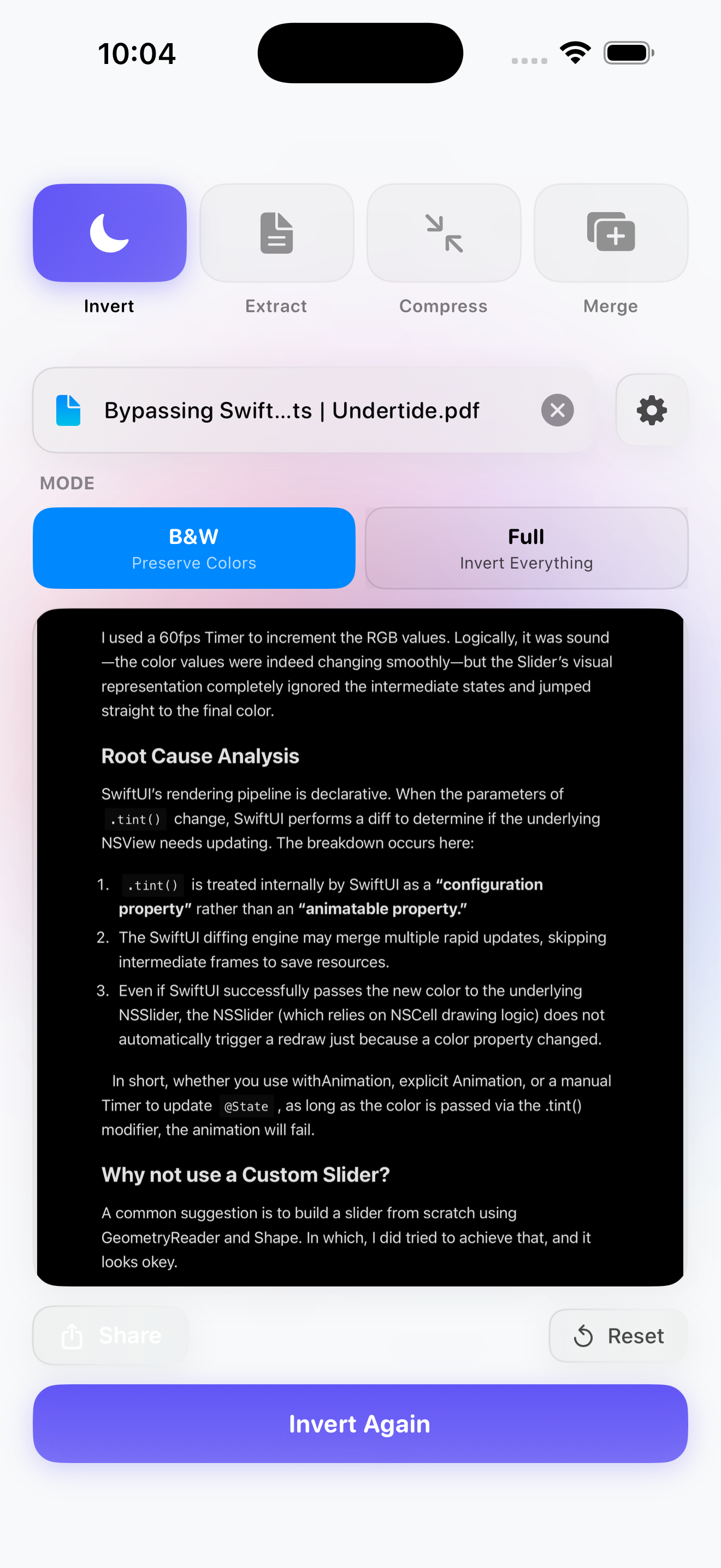 Norkta iOS invert screen