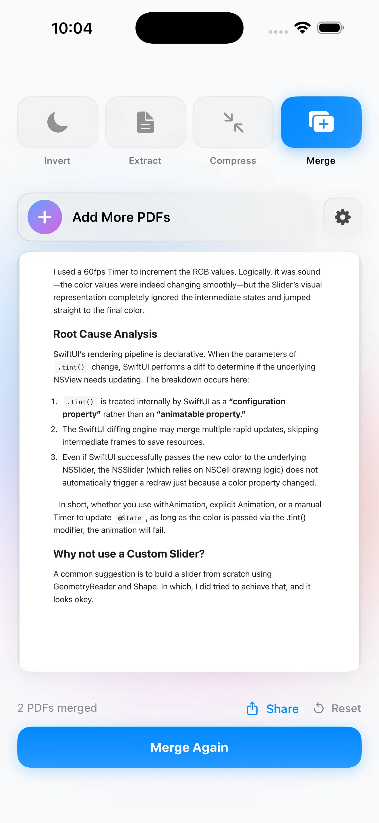 Norkta iOS merge screen