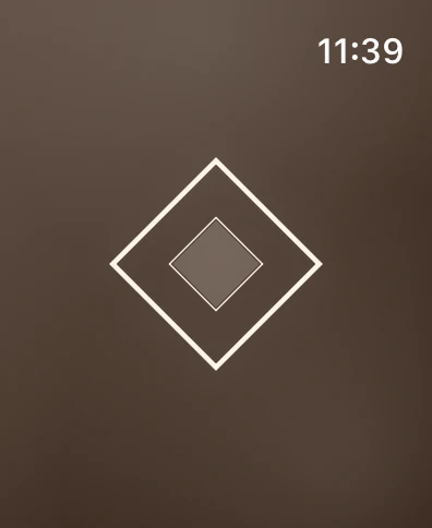 Rhylm on Apple Watch in the Brown theme: the diamond on its own.